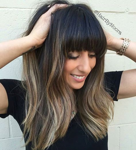 Subtle ombré Brown Hair With Caramel Highlights, Layered Haircuts With Bangs, Long Layered Haircuts, Fresh Hair, Long Hair With Bangs, Haircuts For Long Hair, Haircuts With Bangs, Great Hair, Layered Haircuts