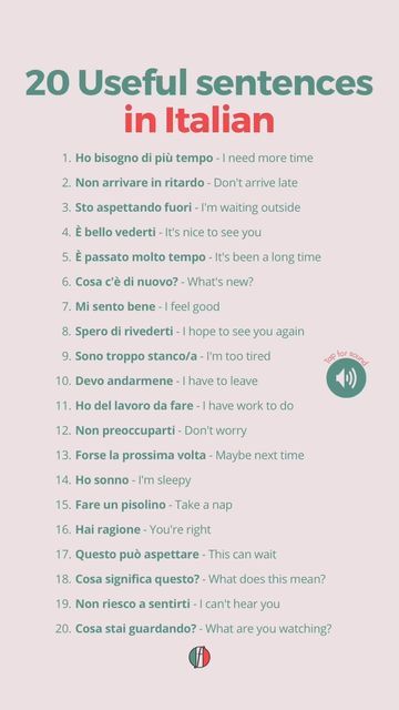 How To Speak Italian, Basic Italian, Speak Italian, Learn To Speak Italian, Italy Trip Planning, Italian Grammar, Learning Languages Tips, Italian Vocabulary, Italian Lessons