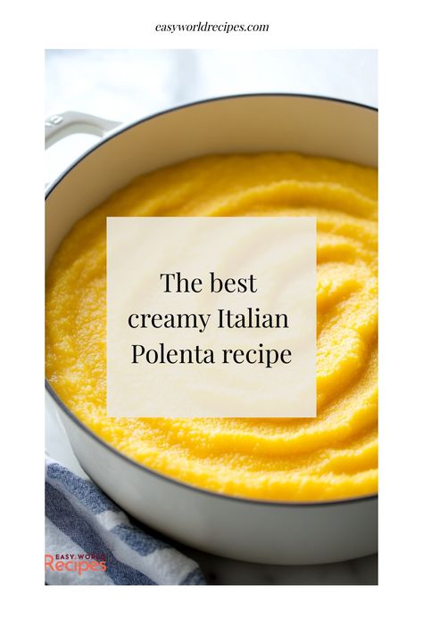 Learn how to make creamy polenta, an Italian comfort food made from simple ingredients like cornmeal and water. This recipe is perfect as a side dish or base for savory toppings. Ricotta Polenta Recipes, How To Make Polenta Recipes, Polenta With Cheese, How To Make Polenta, Italian Polenta Recipes, Panelle Recipe, Polenta Recipes Easy, Recipes With Polenta, Creamy Polenta Recipes