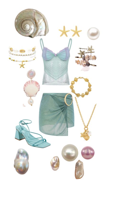 Mermaid Halloween Outfit, Halloween Costume Aesthetic, Mermaid Halloween Costume, Costume Aesthetic, Mermaid Halloween Costumes, Mermaid Halloween, Disneyland Outfits, Mermaid Fairy, Outfit Collage