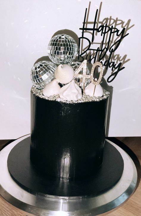 Celebration Cake, White Cake, Disco Ball, Celebration Cakes, Black Silver, Cake, Celebrities, Silver, White