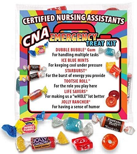 Amazon.com : CNA (Nursing Assistants) Emergency Treat Packs (pack of 50) Fun Candy Survival Kit Gift for Certified Nurse Assistants & Staff Appreciation Week : Grocery & Gourmet Food Cna Week Gift Ideas, Candy Survival Kit, Nursing Assistant Week, Cna Appreciation, Cna Week, Survival Kit Gifts, Staff Appreciation Week, Staff Appreciation Gifts, Cna Nurse