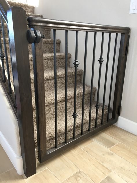 Custom Stair Gate, Stair Gate Diy, Child Gates For Stairs, Staircase Gate, Custom Baby Gates, Stairs Gate, Toddler Gate, Best Baby Gates, Dog Gates For Stairs