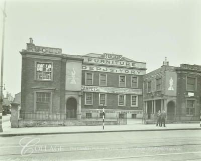 95-97 Clapham High Street, Lambeth, 1946 Wearing Overalls, Clapham Common, Letchworth Village Asylum, Metal Railings, London Pictures, Carpet Cleaning, Front Elevation, Brick Building, Old London