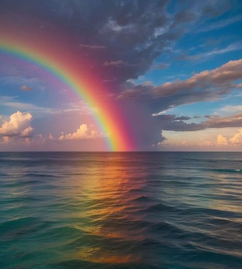 Arc En Ciel Aesthetic, Rainbow Scenery, Rainbow Ocean, Rainbow Images, Rainbow Pictures, Rainbow Photography, Beautiful Nature Wallpaper Hd, God's Promise, Fire Rainbow