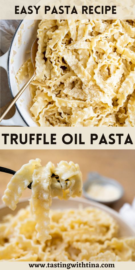 Truffle Oil Pasta Recipe, Truffle Risotto Recipe, Truffle Oil Pasta, Truffle Oil Recipes, Oil Pasta, Winter Pasta, Easy Truffles, Truffle Pasta, Olive Oil Recipes