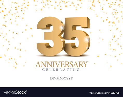 3d Numbers, Numbers Poster, Party Vector, Birthday Logo, Anniversary Logo, Anniversary Event, 35th Anniversary, Event Party, Poster Template