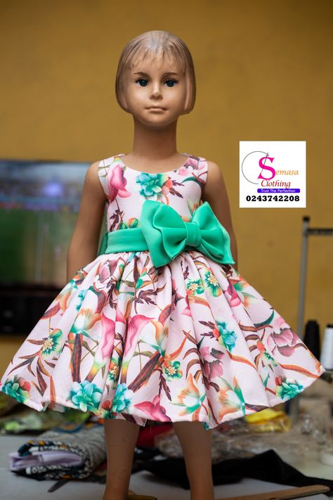 Children Gown Styles With Materials, Nigerian Chiffon Gown Styles, Ankara Flare Gown, Flare Gown Styles, Chiffon Gown Styles, Children Wears, Materials Gown Style, Ankara Styles For Kids, Baby Girl Princess Dresses