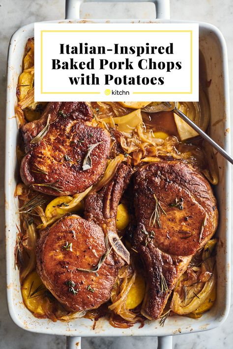 Pork Chops With Fennel, Baked Pork Chops With Potatoes, Pork Chops With Potatoes, Roast Pork Chops, Potatoes Onions, Slow Cooked Pork, Pork Dinner, Slow Roast, Baked Pork Chops