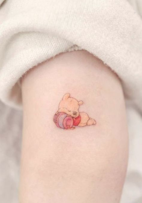 Winnie The Pooh Tattoo, Pooh Tattoo, Winnie The Pooh Tattoos, Bff Tattoos, Disney Tattoo, Cute Little Tattoos, Cute Tiny Tattoos, Butterfly Tattoos, Sternum Tattoo