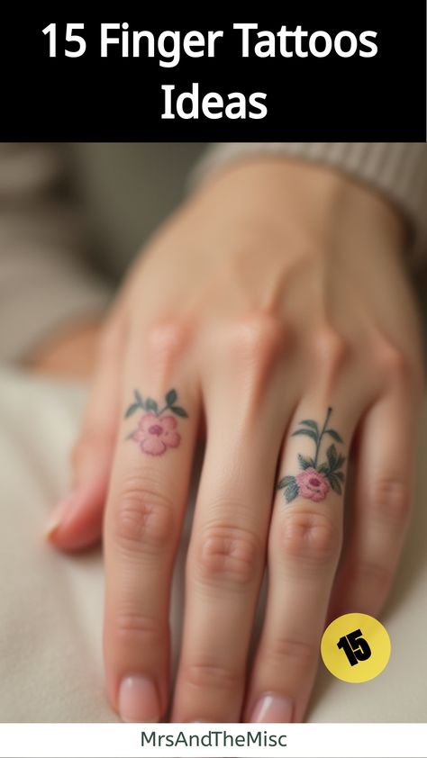 Finger Tattoos Ideas,Woman's hand with botanical ring finger tattoo Carnation Finger Tattoo, Finger Tattoos Floral, Flower Finger Tattoos For Women, Thumb Tattoos For Women, Finger Tattoos Ideas, Hungarian Tattoo, Inside Finger Tattoos, Ring Finger Tattoo, Finger Tattoo Ideas