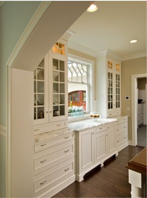 butlers pantry - idea for back of dining room - design by Witt Construction Kitchen Extending Into Dining Room, Dining Room Built Ins, Dining Room Built In, Built In China Cabinet, Built In Buffet, Dining Room Pantry, Kitchen New York, Painted Kitchen Cabinets Colors, Martin House