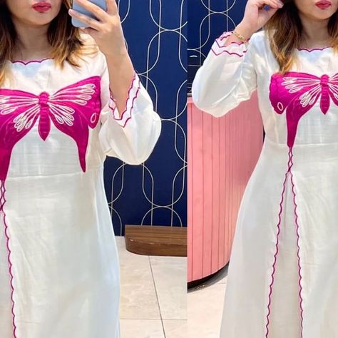 amour boutique on Instagram: "Whatsapp 6361527714 for details and order 
Designer imported fabric co-ord sets ❣️ 
Original very high quality dresses 
.......
 Butterfly 🦋 Cord Set 
 

*Fabric Description *
Beautiful Imported Cotton Silk  Fabric Designer CordSet highlighted With Manual Hand Patch Work & All Over Scalping
*Size * 38-40-42-44
*Length*
Shirt : 48
Bottom : 38

*Imp*
Imported Cotton Silk is Very Soft & Comfortable fabric

*Note. White color 44-46 available only*
#importedfabrics #silkdress #coordset #butterflydesign #onlineshopping #shippingworldwide #kurtaplazzo #buyamour" Dresses Butterfly, Design Kurti, Kurtis Designs, Cotton Silk Fabric, Cord Set, Outfits Woman, Modesty Fashion, Kids Fashion Dress, Designer Outfits