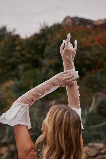 JUST IN: Introducing Malibu Cowboy for the Bride. Bachelorette Bound? Reception Dinner? We got you. Shop now #bridesofthetribe Pearl Gloves, Mesh Gloves, Indie Wedding, 12th Tribe, Bachelorette Dress, Bridal Elegance, Wedding Gloves, Bridal Gloves, Deodorant Stains