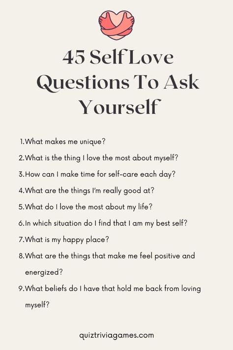 Explore these thought-provoking self-love questions to deepen your understanding of yourself and nurture your inner journey towards self-compassion and empowerment. Dive into introspective reflections and discover the power of self-love with these insightful prompts. #SelfLove #SelfCare #PersonalGrowth | self love questions to ask yourself | questions to ask yourself for self love #HealthyLiving #Towards #Growth #Workout #Personal #SelfImprovement #A #Journey #HealthTips #NutritionTips Self Love Practice Ideas, Self Love Questions, Love Questions To Ask, Insightful Questions, Somatic Yoga, Deep Conversation Starters, Conversation Starters For Couples, Love Questions, Inner Journey