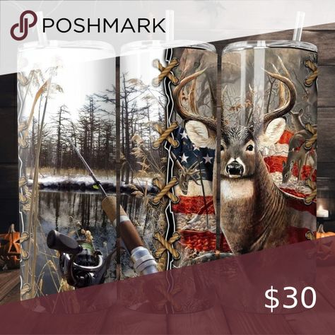 Hunting 20oz handmade tumbler Hunting Wallpaper, Cabin Gifts, Deer Wallpaper, Gift For Fisherman, American Flag Wallpaper, Hunting Cabin, Hunting Camo, Custom Tumbler Cups, Tumbler Cups Diy