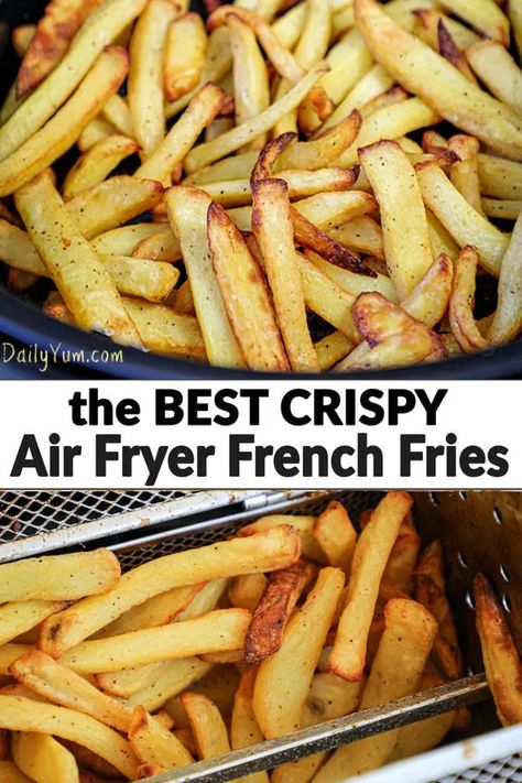 Fries Air Fryer Recipes, French Fries Air Fryer, Easy Airfryer, Fries Air Fryer, Air Fry French Fries, Air Fryer Fries, Air Fryer French Fries, Homemade Fries, Making French Fries