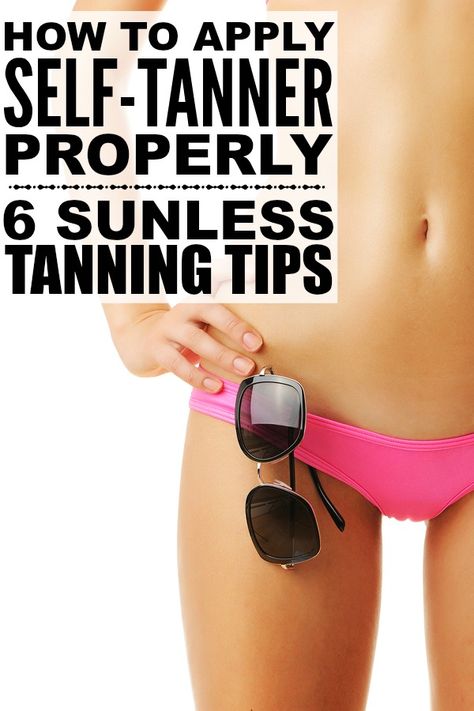 Fabulous tips, products, and tutorials to teach you how to apply self-tanner properly so you can get a natural, smooth-looking tan for your face and body without subjecting your skin to the sun's harmful UV rays. These sunless tanning application tips include links to some of the best products and applicators on the market (drugstore brands don't compare!), a couple of tricks to ensure your tan doesn't end up looking blotchy, and the best remover in case it doesn't turn out the way you hope! Self Tanning Tips, Tanning Skin Care, Sunless Tanning Lotion, Best Self Tanner, Sunless Tanner, Self Tanning Lotions, Tanning Tips, Tanning Mousse, Self Tanners