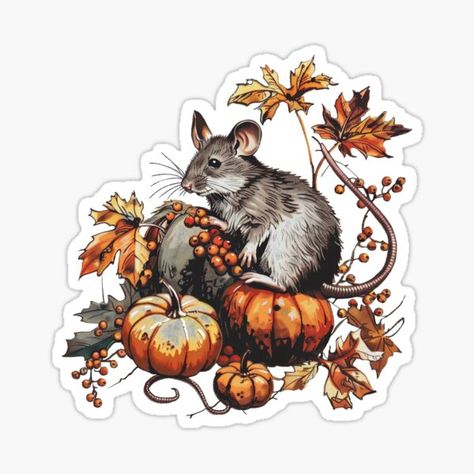 Mouse Sticker, 2024 Design, Fall Pumpkins, Pumpkins, For Sale, Animals, Design