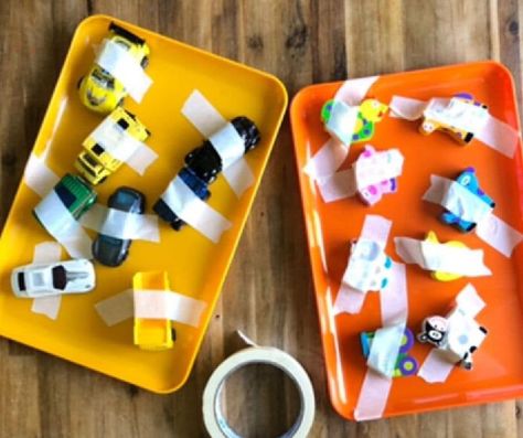 Fine Motor Activities for Toddlers Sensory Transportation Activities, Cars Fine Motor Activities, Transportation Motor Skills, Fine Motor Car Activities, Fine Motor For Three Year Olds, Transport Fine Motor Activities, Toddler Train Activities, Transportation Sensory For Toddlers, Focus Activities For Toddlers