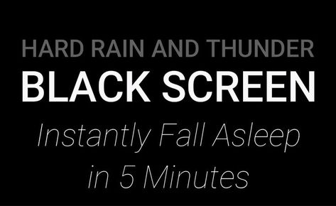 Try to sleep in 5 minutes with hard rain sounds and thunderstorm. Black screen will make you relax getting quality sleep. #rainforsleeping #rainforrelaxing #blackscreen Rain Sounds, Rain And Thunder, Quality Sleep, Trying To Sleep, Sound Of Rain, Black Screen, To Sleep, How To Fall Asleep, Sound