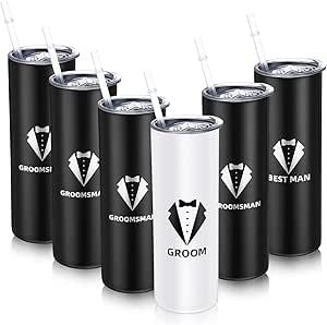 Tanlade Set of 6 Groomsmen Gifts for Wedding Groomsman Proposal Gifts Groomsman 20 oz Tumbler Groom Best Man and Groomsman 20oz Travel Coffee Mug with Lid Team Groom Cups Gift for Bachelor Party Groomsmen Cups, Groomsmen Tumblers, Groomsmen Favors, 2026 Wedding, Groomsmen Ideas, Groomsmen Proposal Gifts, Groomsman Proposal, Bridesmaid Groomsmen Gifts, Team Groom