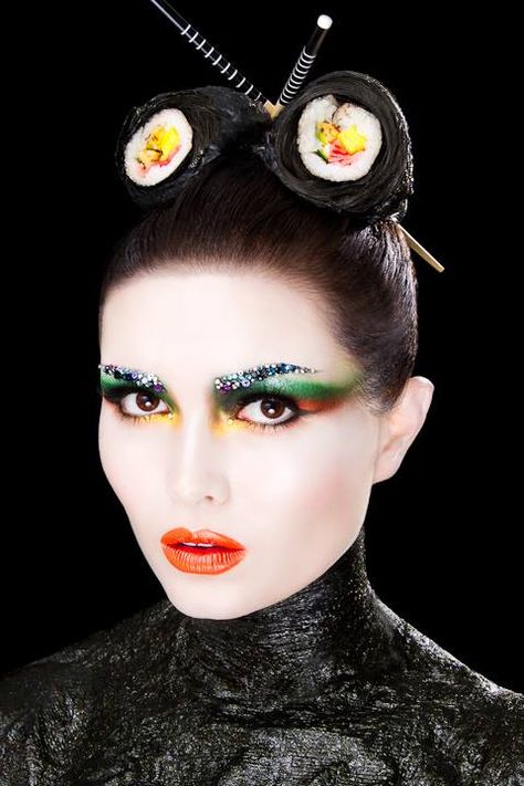 sushi themed nail art Drag Make-up, Hair Projects, Food Inspired, Beauty Shots, Crazy Hair Days, Fantasy Makeup, Eye Art, Crazy Hair, Beauty Art