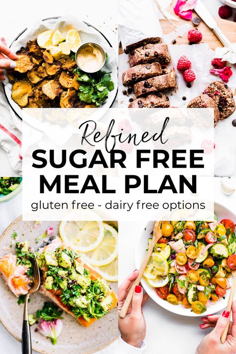 Refined Sugar Free Diet Plan and Guide Sugar Free Meal Plan, Sugar Free Diet Plan, 1200 Calorie Diet Meal Plans, Cucumber Diet, Sugar Recipes, Sugar Free Diet, No Sugar Diet, Ketogenic Diet Meal Plan, Healthier Eating