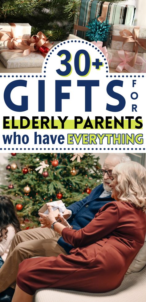 Christmas Gifts for Older Parents Who Have Everything - the hardest group to buy for! What can they possibly need?! Check out this list of over 30 options that would make PERFECT gifts for elderly/aging parents. You've got this! Gift Of Time Ideas For Parents, Present For Parents Christmas, Grand Parent Christmas Gifts, Diy Great Grandparent Gifts, Good Gifts For Grandparents, Ideas For Grandparents Christmas Gifts, Great Grandparents Gifts, Gifts For Grandmas Christmas, Grandma And Grandpa Gifts