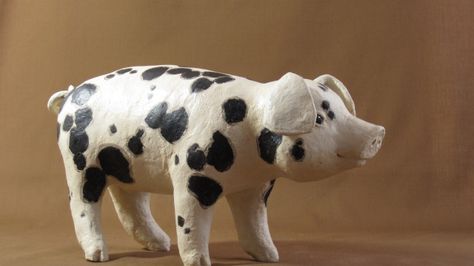 Paper Mache Piglet Kune Kune Pigs, Pig Sculpture, Paper Mesh, Animal Paintings Acrylic, Paper Mache Animals, Paper Mache Clay, Paper Mache Sculpture, Paper Mache Art, Circus Animals