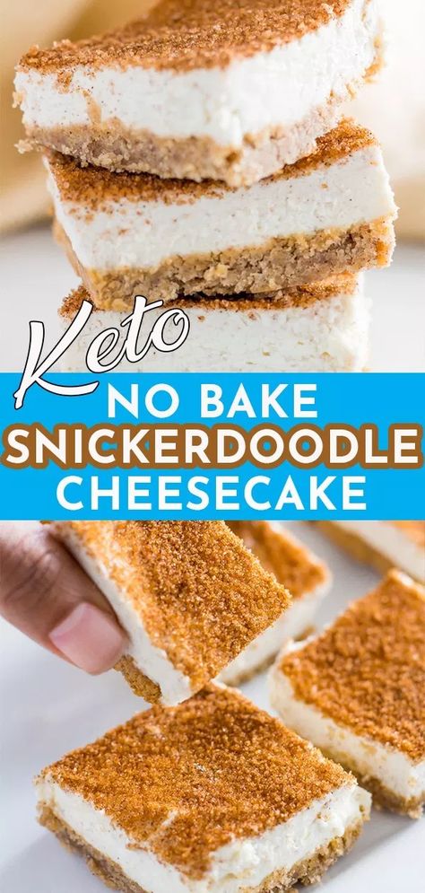 No Crust Cheesecake, Keto Cheesecake No Bake, Low Carb Crust, No Bake Keto Cheesecake, Snickerdoodle Cheesecake, Keto No Bake Cheesecake, High Fat Low Carb Recipes, Snickerdoodle Recipe, Sugar Free Maple Syrup