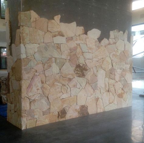 stone Decor Ideas | Stone Wall Design | Stone Wall Decoration Idea Sandstone Feature Wall, Sandstone Wall Interior, Stone Wall Decoration, Feature Column, Stone Wall Living Room, Sandstone Cladding, Wall Cladding Designs, Stone Fireplace Wall, Stone Feature Wall