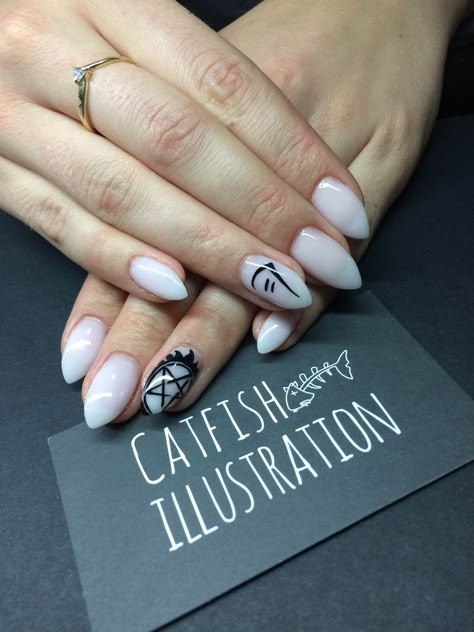 Nail art. Montreal City. Nail Artist. Mélissa Monderie. Catfish Illustration. Supernatural nails! Catfish Illustration, Cute Nails Aesthetic, Supernatural Nails, Nail Details, Supernatural Theme, Eye Nail Art, Supernatural Pictures, Ombre Nails Glitter, Nails Inspired