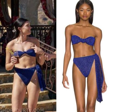 The Bachelor: Season 27 Episode 3 Gabi Elnicki's Blue Strapless Metallic Knot Bikini The Bachelor, Episode 3, Fashion Looks, Knot, Tv Shows, Tv, Blue, Clothes