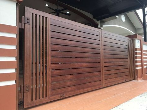 Gate For Porch, Gate And Fence Ideas, Compound Wall Gate Design, Gated Garden, Wood Garden Gate, Modern Gates, Fence Modern, Wooden Gate Designs, Home Gate Design