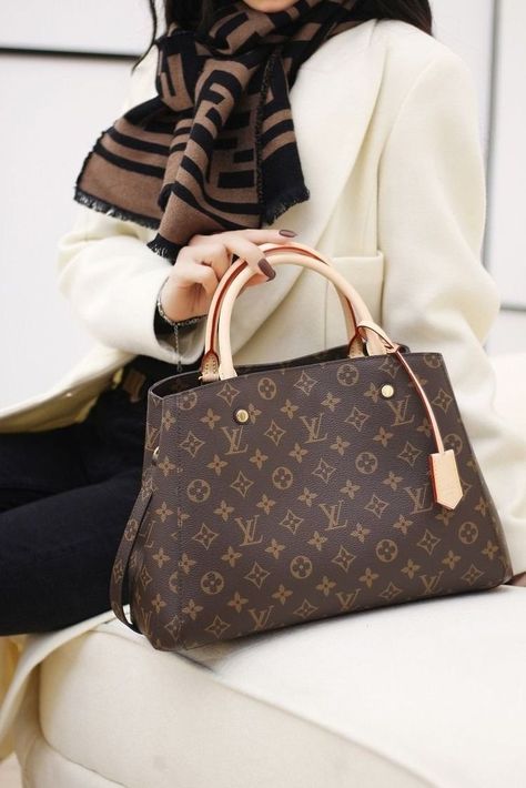 Louis Vuitton Montaigne, Bags Tote, Tote Purse, Louis Vuitton Speedy Bag, Monogram Canvas, Fashion Handbags, Medium Size, Luxury Bags, Louis Vuitton Monogram