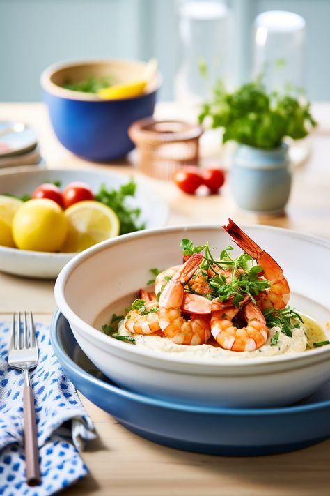 Experience a Taste of Italy: Authentic Venetian Shrimp and Polenta (Shrimp alla Veneziana) Recipe Veneziana Recipe, Polenta Shrimp, Shrimp And Polenta, Polenta Recipes, Creamy Polenta, Hot Cereal, Aromatic Herbs, Nut Milk, Mediterranean Diet Recipes