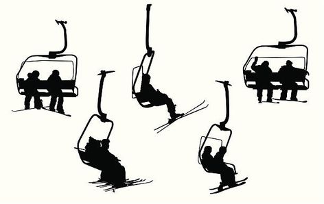 Chair Lift Tattoo, Ski Lift Tattoo, Ski Lift Drawing, Ski Silhouette, Skiing Drawing, Animal Cruelty Awareness, Art Paint Party, Club Merch, Shot Ski