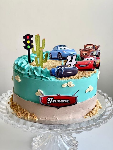 Cars The Movie Cake, Cars Movie Cake Ideas, Cars Movie Cake, Cars Cake Design, Football Themed Cakes, Disney Cars Cake, Movie Cake, Toddler Birthday Cakes, Cars Theme Cake