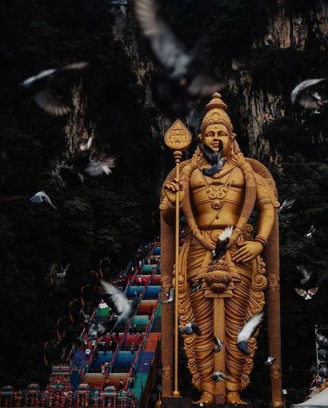 @vbnio12 on Instagram: "Repost From @seashell_photography #BatuCaves" Vel Murugan With Peacock, Murugan Aesthetic Wallpaper, Murugan Aesthetic, Om Muruga, Seashell Photography, Batman Wallpapers, God Murugan, Seashells Photography, God Pics