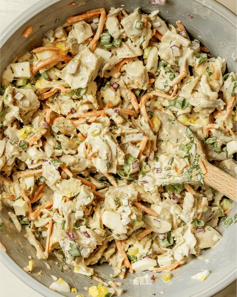 Thai Basil Chicken Salad | Tried and True Recipes Basil Chicken Salad, Thai Basil Recipes, Basil Mayo, Chicken Basil, Mayo Chicken, Chicken Lunch Recipes, Chicken Salad Sandwich Recipe, Thai Basil Chicken, Chicken Salad Ingredients