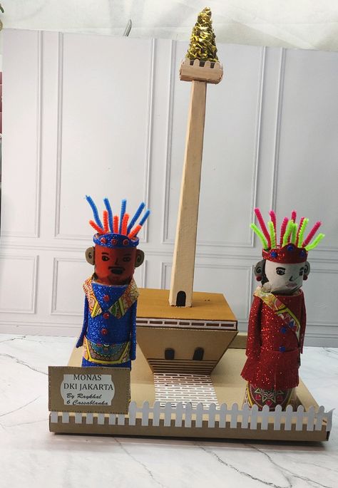 Indonesian Monumen Jakarta Made from cardboard Ondel Ondel, Cardboard Toys, Fun Easy Crafts, Fun Easy, Jakarta, Easy Crafts, Birthday Candles, Craft Ideas, Candles