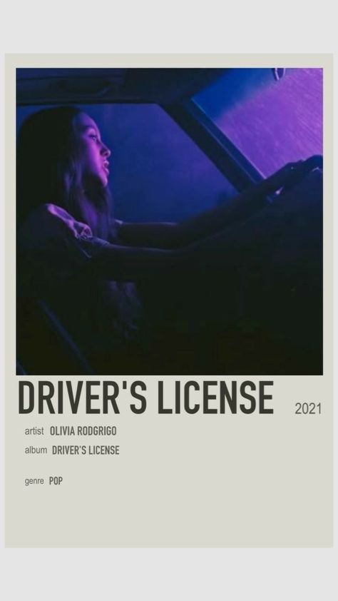 #monpremiershuffle #myfirstshuffle Olivia Rodrigo Polaroid, Drivers Licence, Minimalistic Poster, Minimalist Music, Vintage Music Posters, Music Poster Ideas, Film Posters Minimalist, Movie Info, Music Poster Design