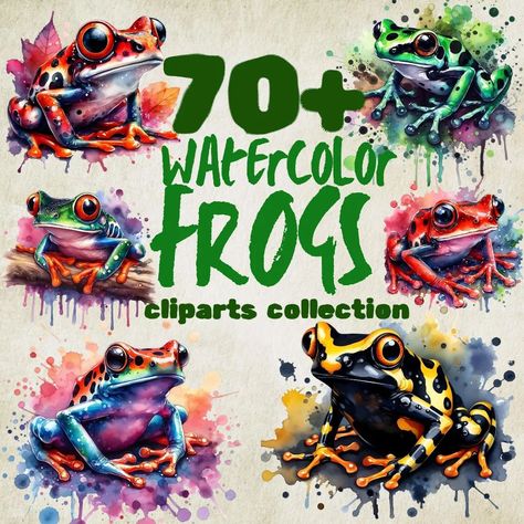 Frosch Illustration, Frog Clipart, Merchandise Designs, Frog Illustration, Frog Art, Dynamic Poses, Nature Themed, Merchandise Design, Social Media Graphics