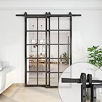 Metal Frame Door, Frosted Glass Barn Door, Space Saving Doors, Bypass Barn Door Hardware, Bypass Barn Door, Enhance Beauty, Sliding Room Dividers, Glass Barn Doors, Double Barn Doors