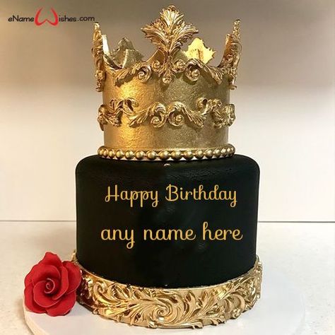 Happy Birthday Cake Write Name Here Happy Birthday Cake For Men, Birthday Cakes With Name, Black And Gold Birthday Cake, Happy Birthday Cake Writing, Name On Cake, Write Name On Cake, 75 Birthday Cake, Birthday Cake Write Name, Happy Birthday Writing