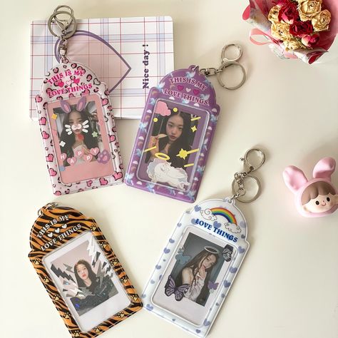 Polaroid Keychain, Polaroid Holder, Kpop Accessories, Mini Polaroid, Pot Lid Organization, Photo Sleeve, Note Holders, Card Sleeves, Photo Organization