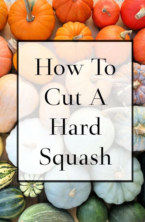 How To Cut A Hard Squash - Using a sharpened knife and the right skill and technique is all you need to know when it comes to learning how to cut a hard squash. In this guide we will walk you through how to safely cut open any variety of winter squash like acorn squash, butternut squash, pumpkins and more! #CrockPotLadies #HowTo #KitchenSkills #Squash #HardSquash #WinterSquash Hubbard Squash Recipes, Different Kinds Of Squash, Cushaw Squash, Roasted Squash Recipes, Blue Hubbard Squash, Gem Squash, Squash Butternut, Crookneck Squash, How To Cook Squash