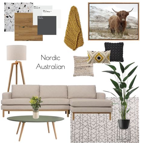 Ensuite Interior Design Mood Board by Habitat_by_Design | Style Sourcebook Mood Board Examples, Mood Board Ideas, Mood Board Living Room, Nordic Interior Design, Australian Interior, Design Mood Board, Australian Interior Design, Nordic Living Room, Living Room Scandinavian