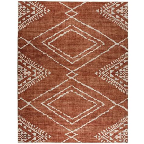 Union Rustic Lau Southwestern Flatweave Orange Area Rug & Reviews | Wayfair Entryway Office, Washable Area Rug, Kitchen Entryway, Slip And Slide, Orange Area Rug, Polyester Rugs, Rug Stain, Living Room Area Rugs, Washable Rug